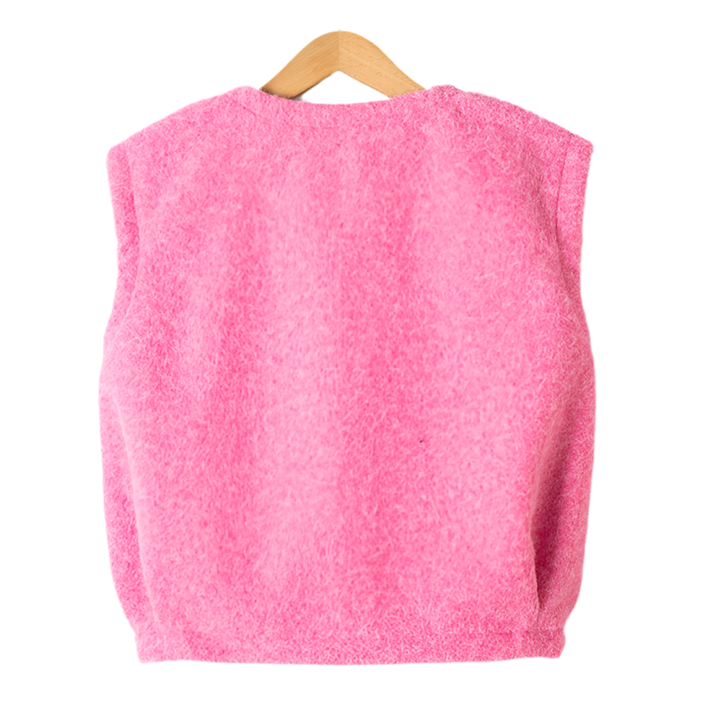 Tara Boucle pink gilet