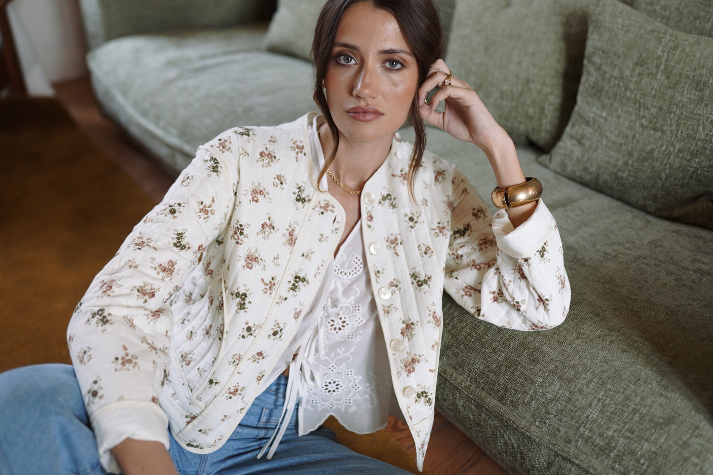 Charlotte quilted floral jacket