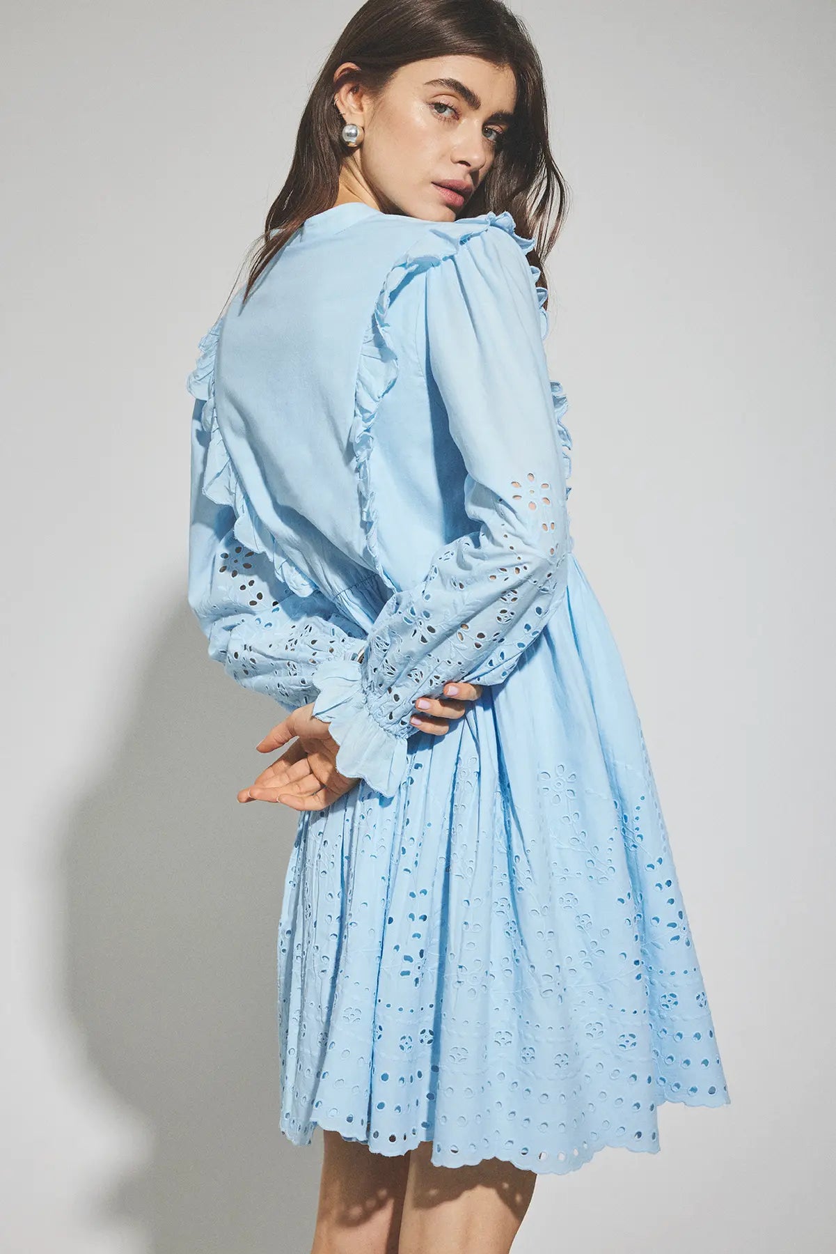 YASLUMA LS DRESS clear sky blue dress