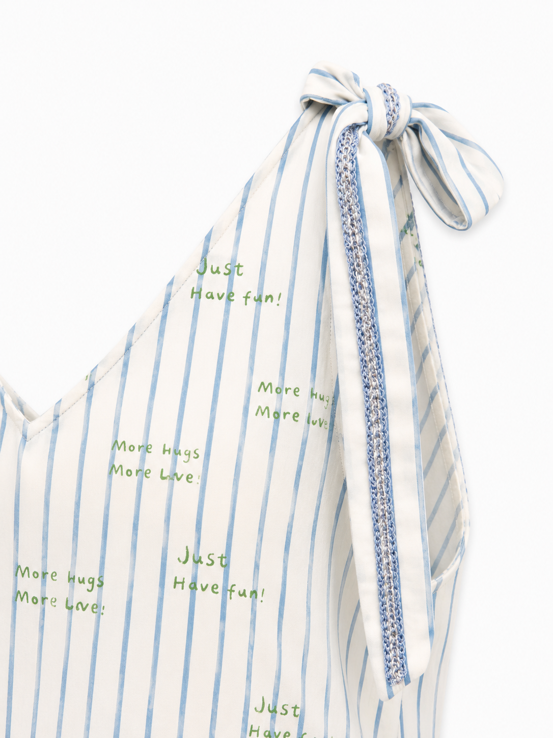 Danielle positive vibes blue stripe top