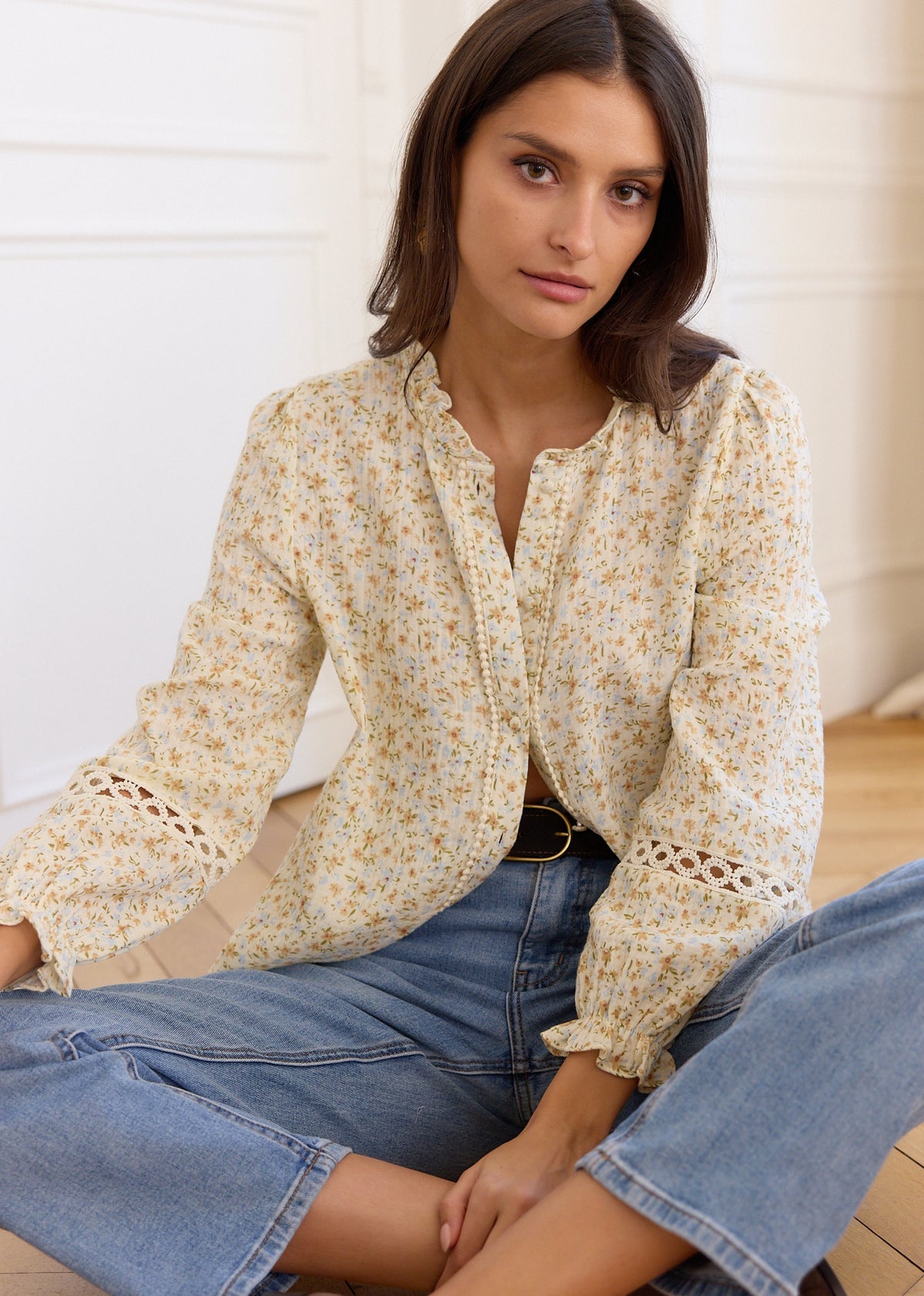 Ella soft floral boho blouse