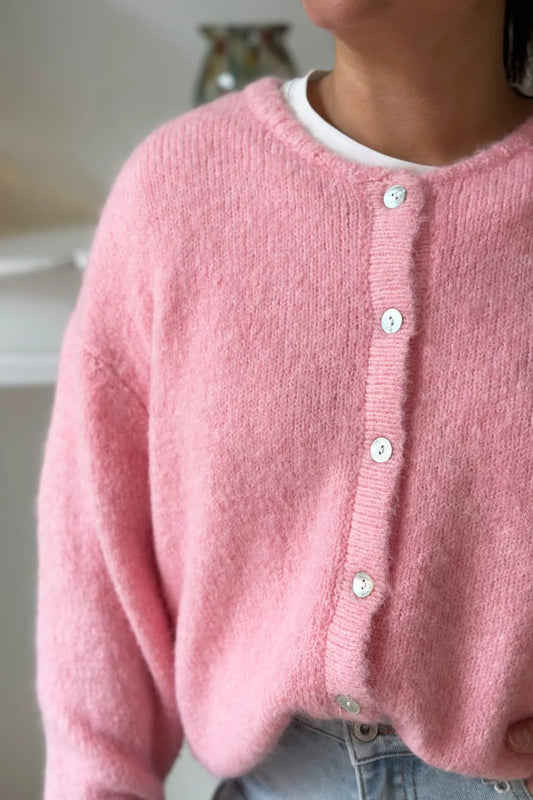Riley mohair soft pink cardigan