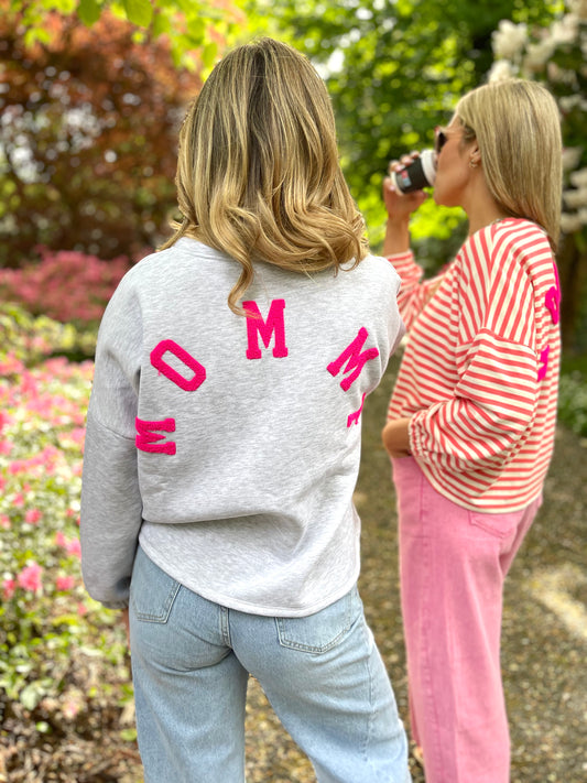 Preorder Mommy hot pink grey sweatshirt