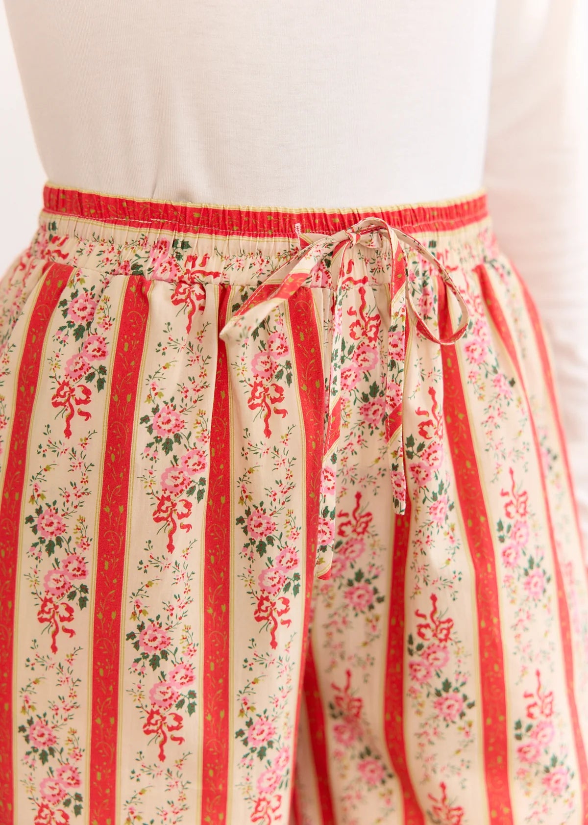 Andie wide leg cotton floral trousers