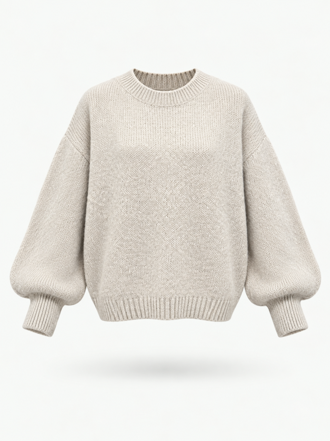 Ava beige 20% mohair balloon sleeve jumper