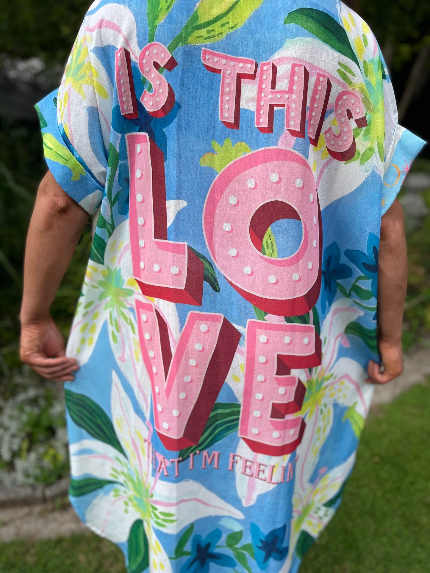 Is this love long printed shirt dress