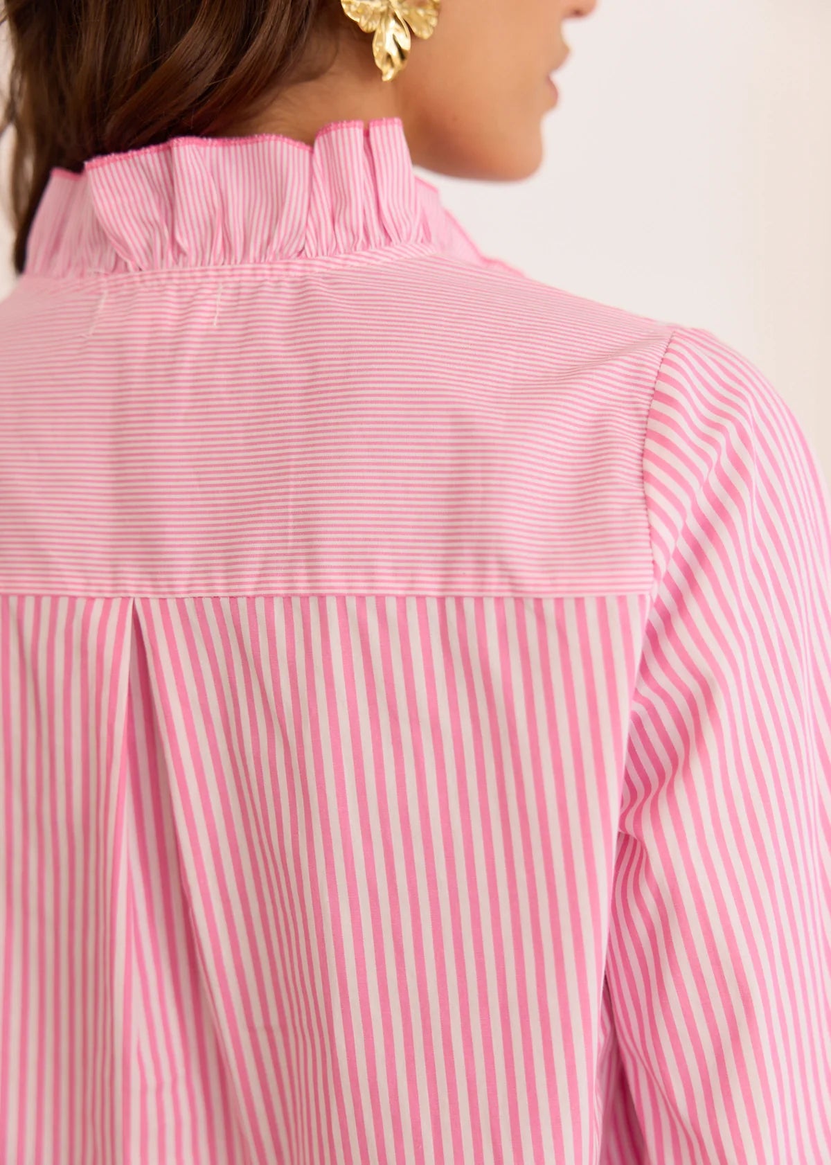 Nina pink stripe blouse