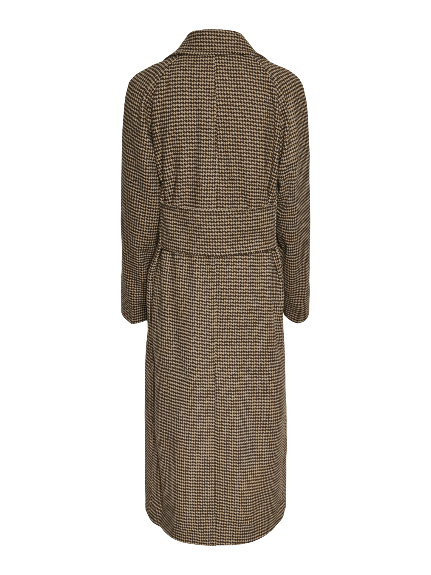 YASMARGOT CHECK WOOL LONG BELT COAT