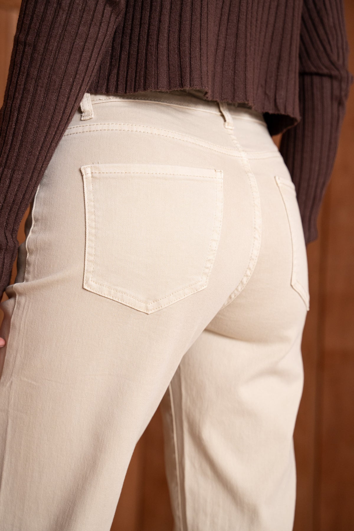 Lauren beige wide leg jeans