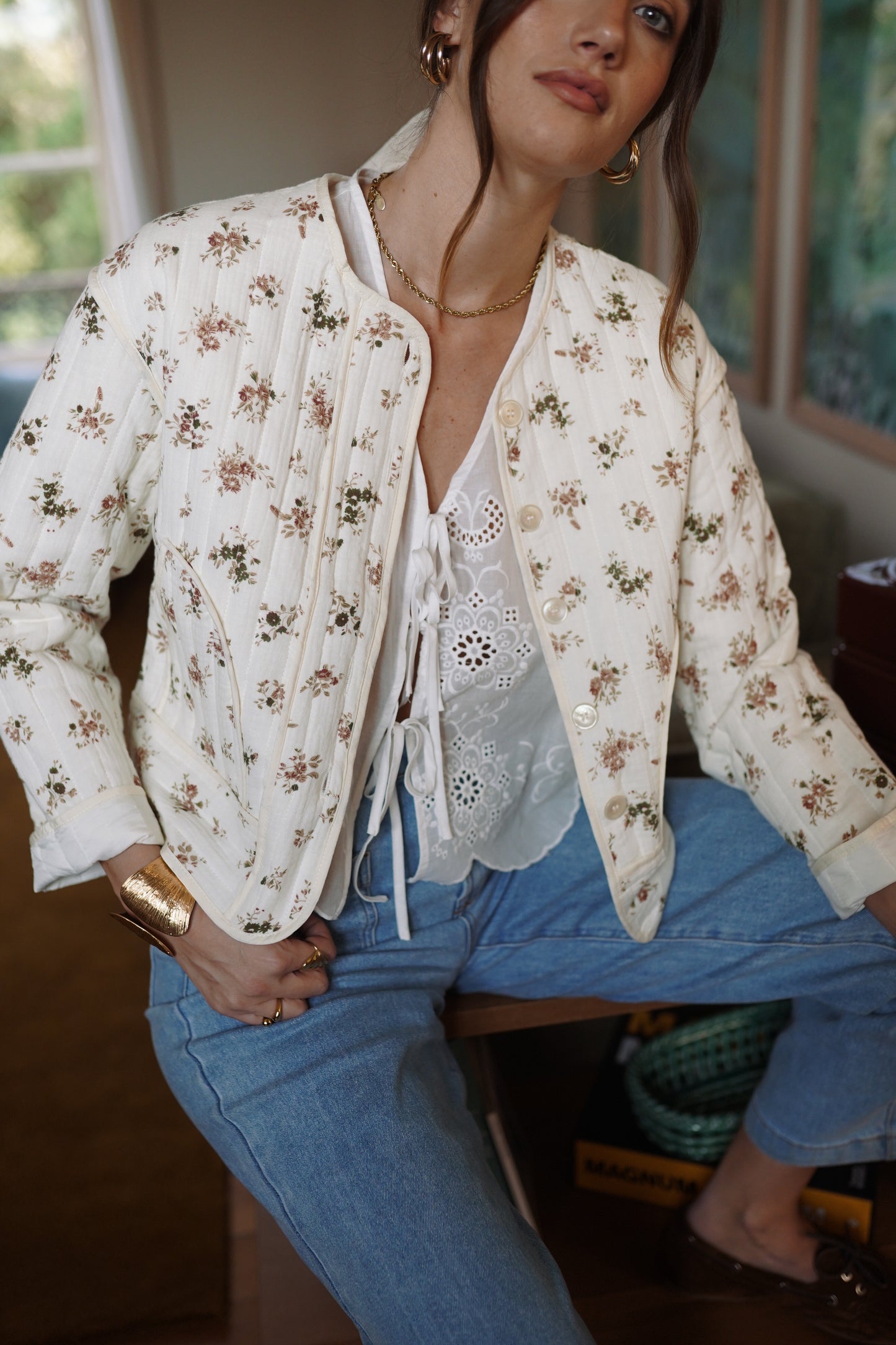 Charlotte quilted floral jacket