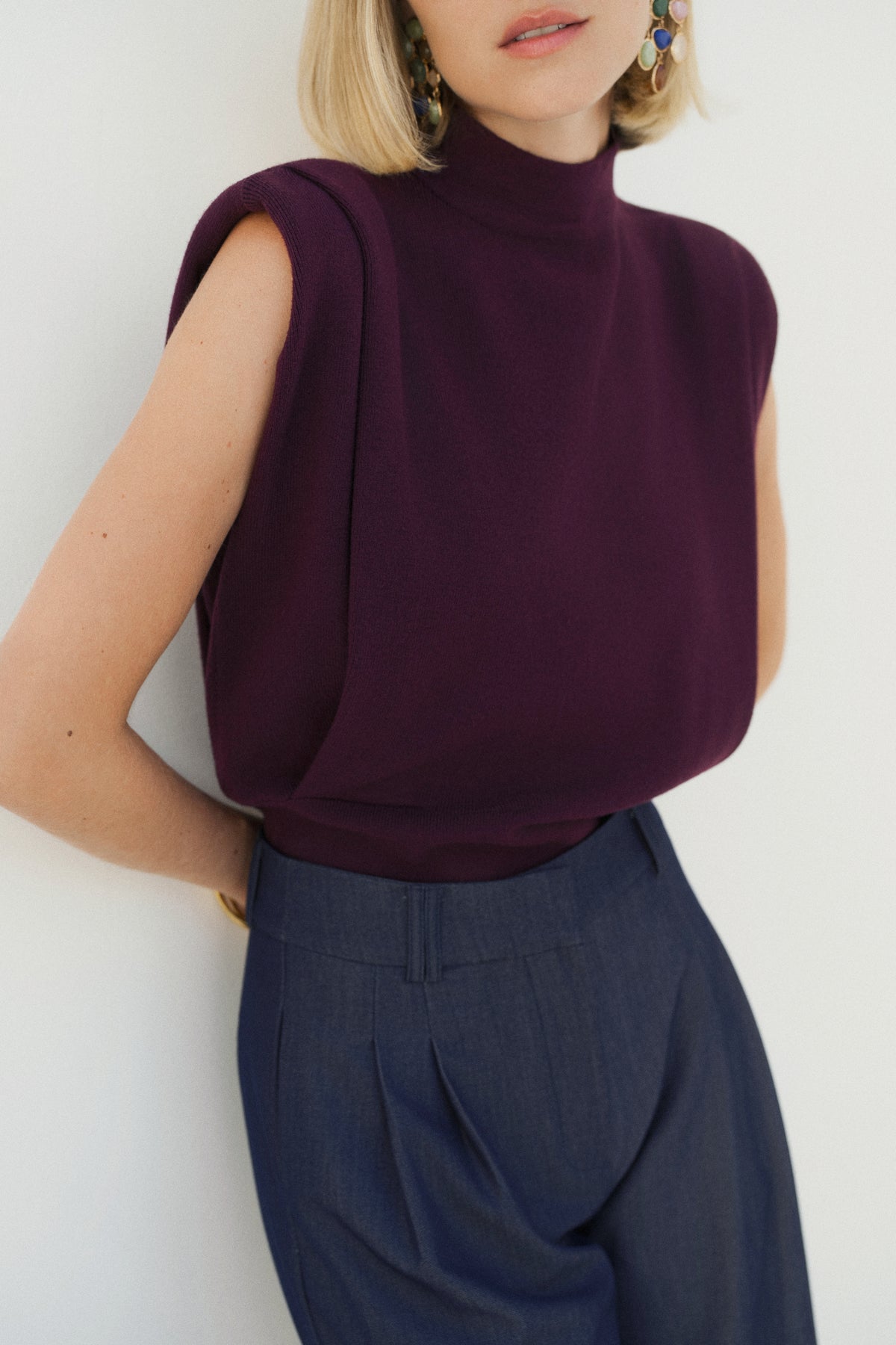 Matilda burgundy knit top
