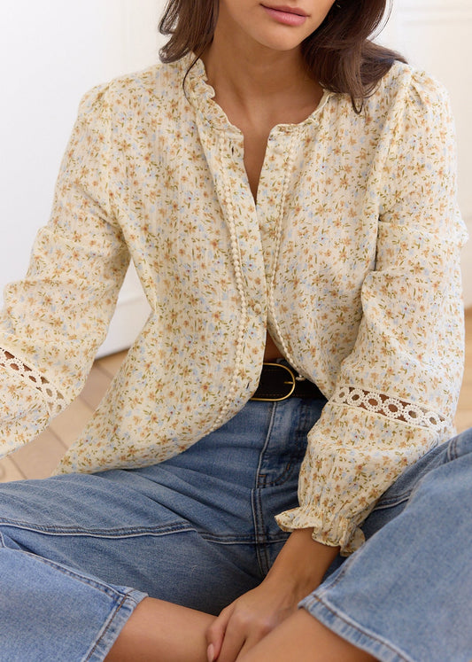 Ella soft floral boho blouse