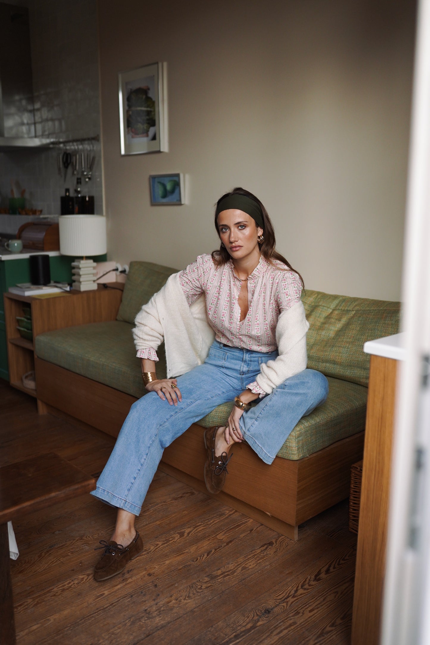 Preorder Grace pink ditsy floral blouse