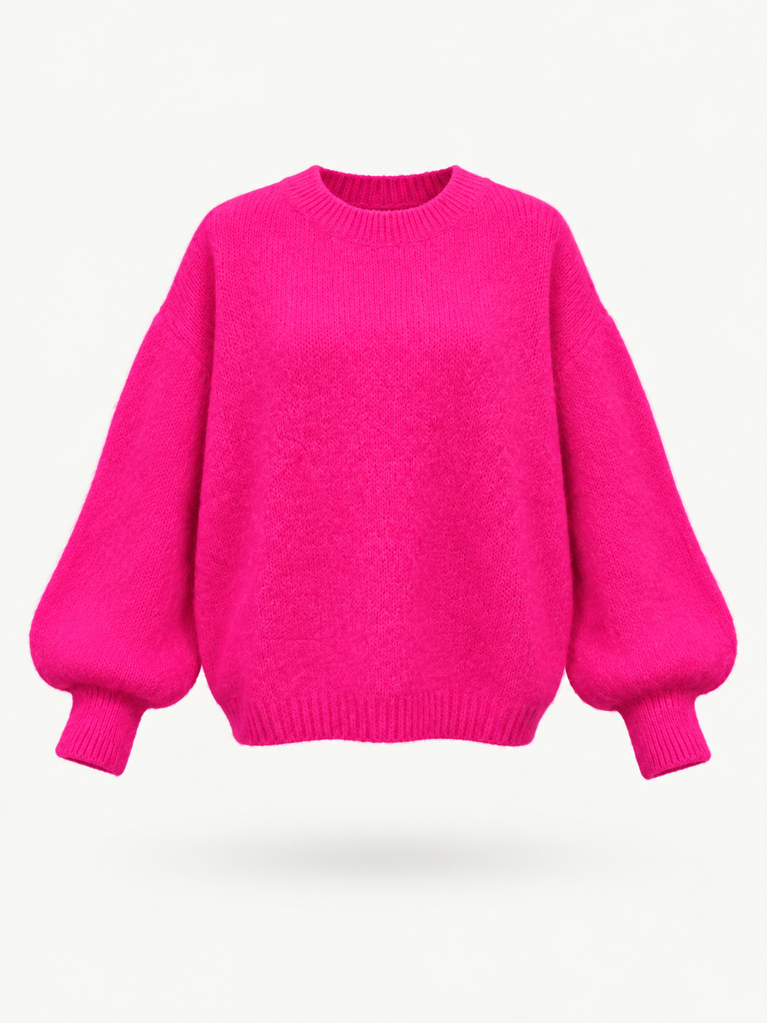 Ava neon pink 20% mohair balloon sleeve jumper