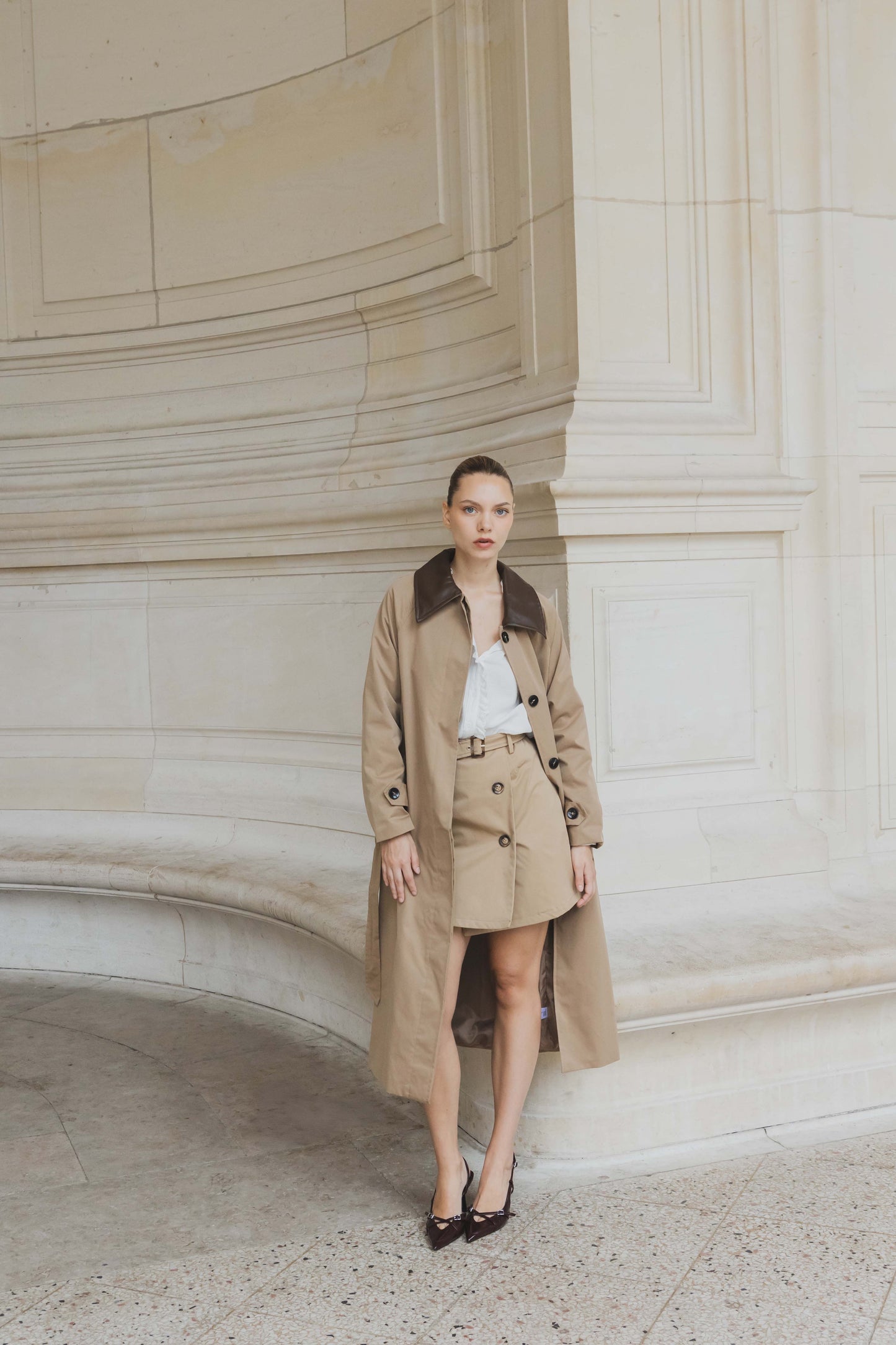 Boston barn collar trench jacket