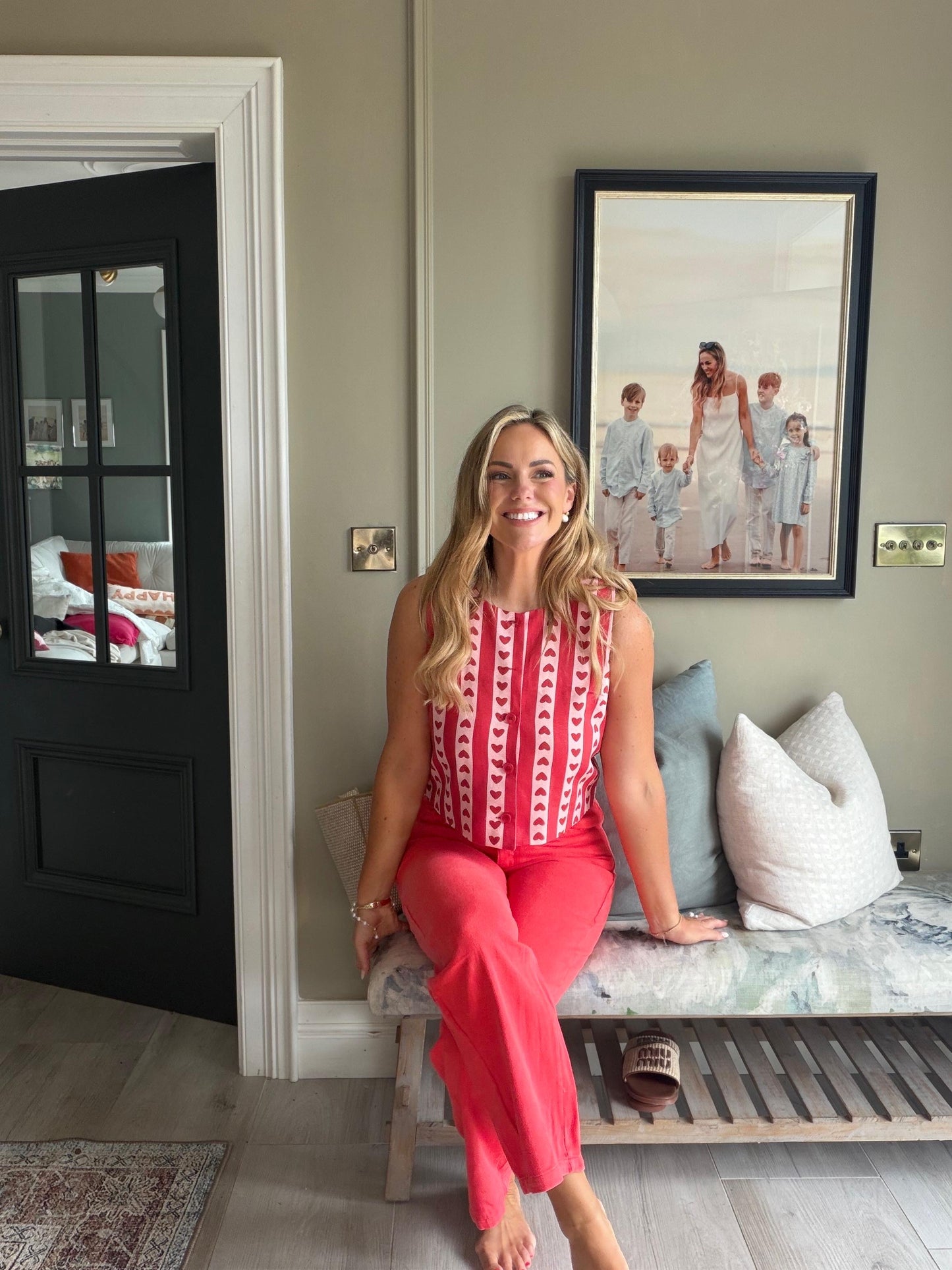 Odette coral orange balloon barrel Jeans