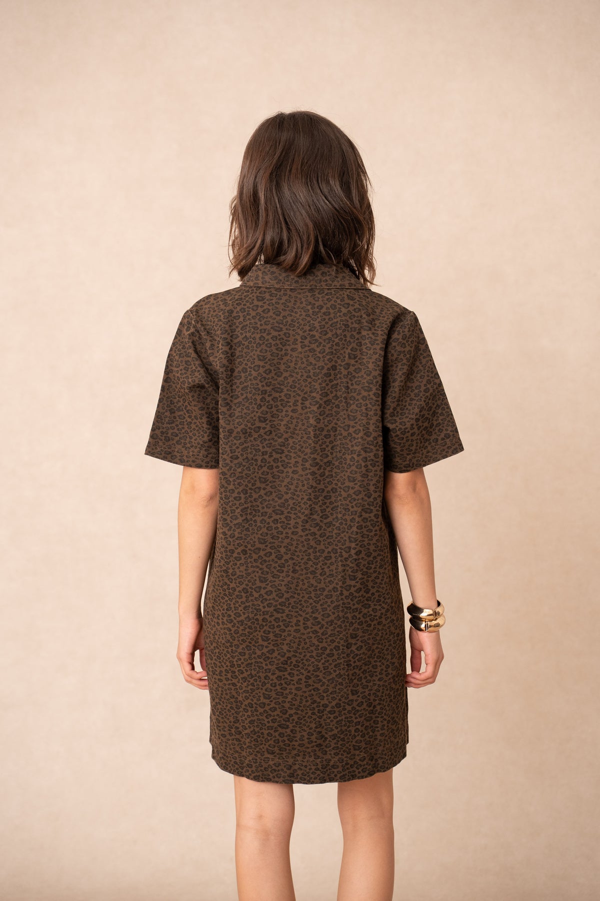 Lucille leopard print denim dress