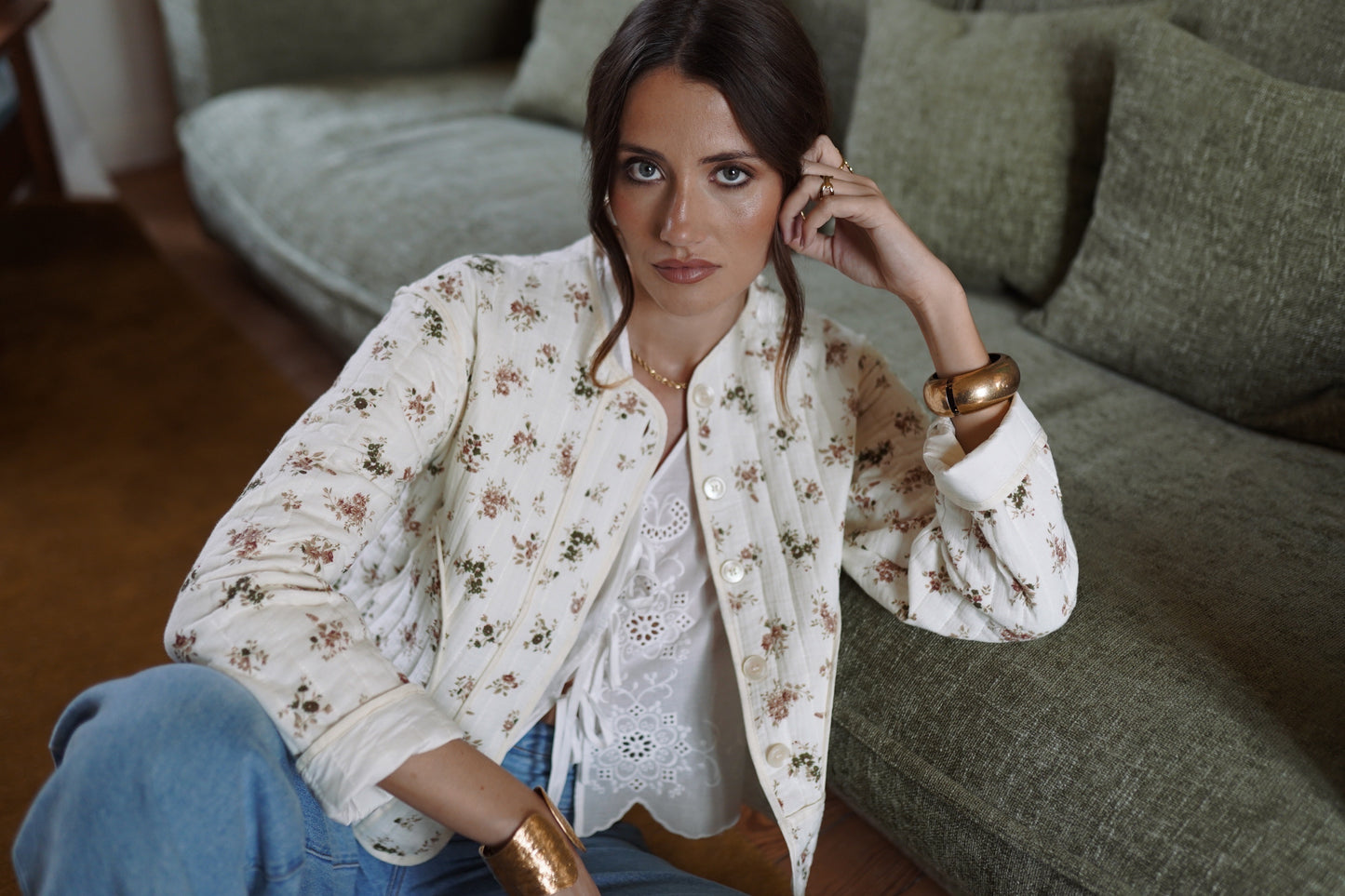 Charlotte quilted floral jacket