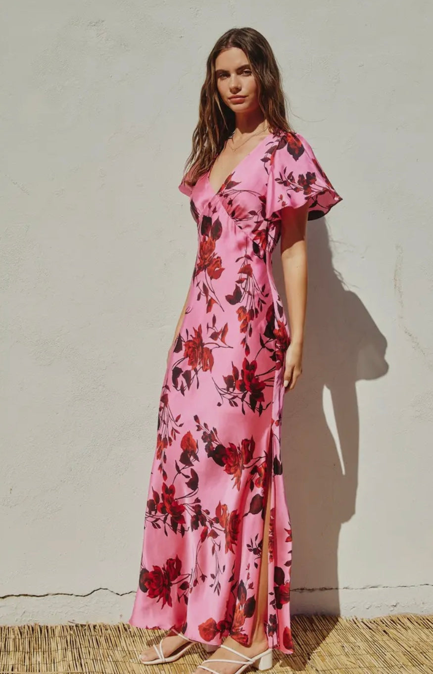 Potential Heartache Flutter Sleeve Maxi Dress