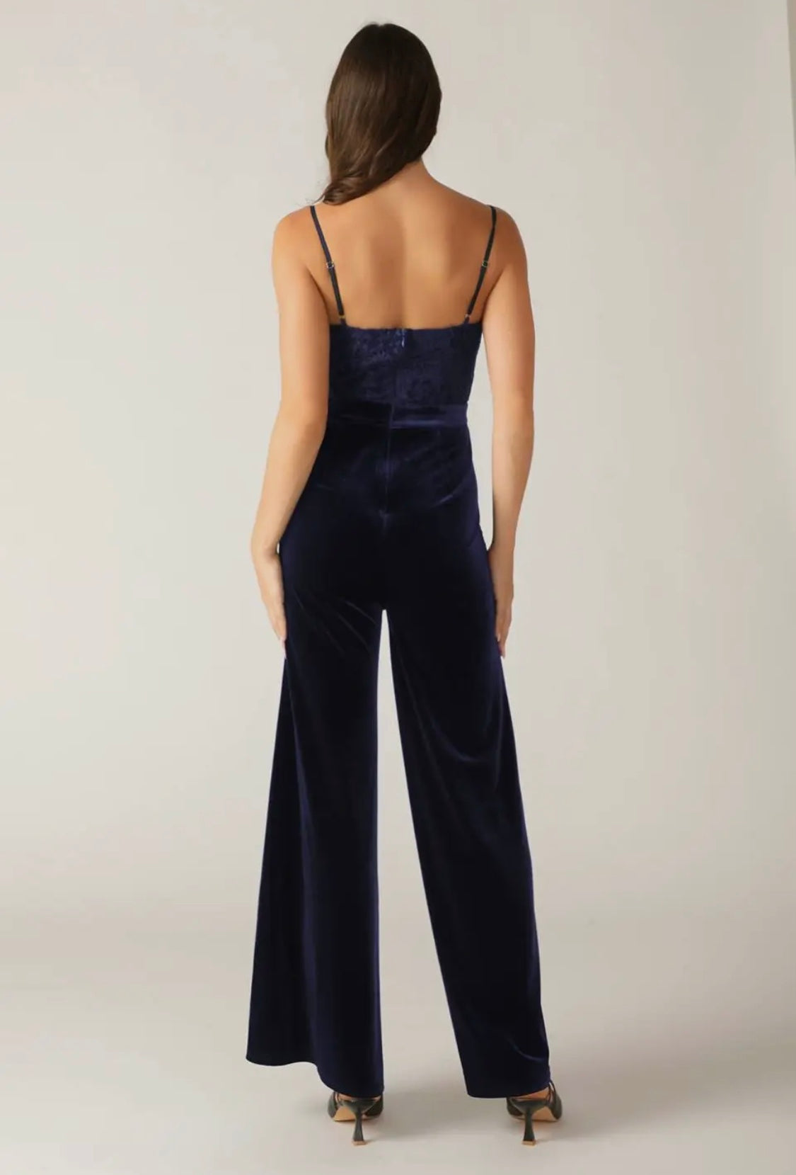 Elise Navy velvet jumpsuit