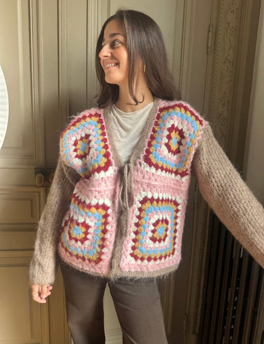 Monica crochet brown cardigan