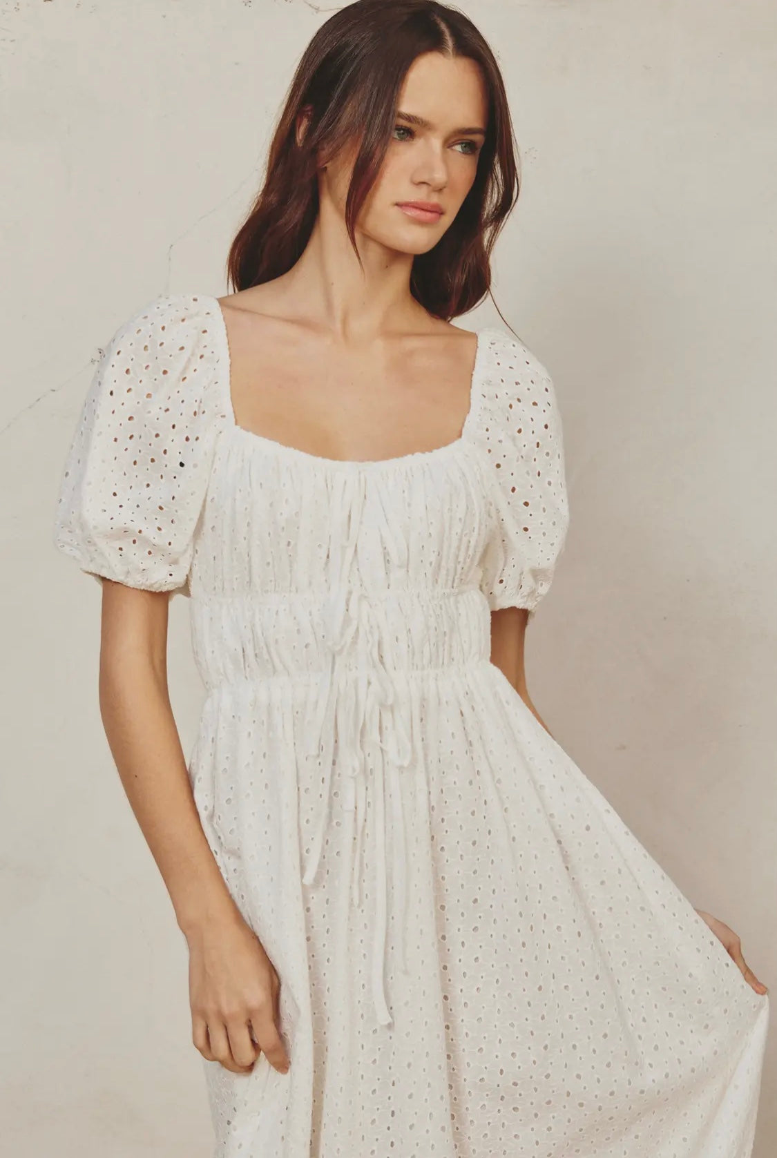 Cotton eyelet dreamy maxi dress