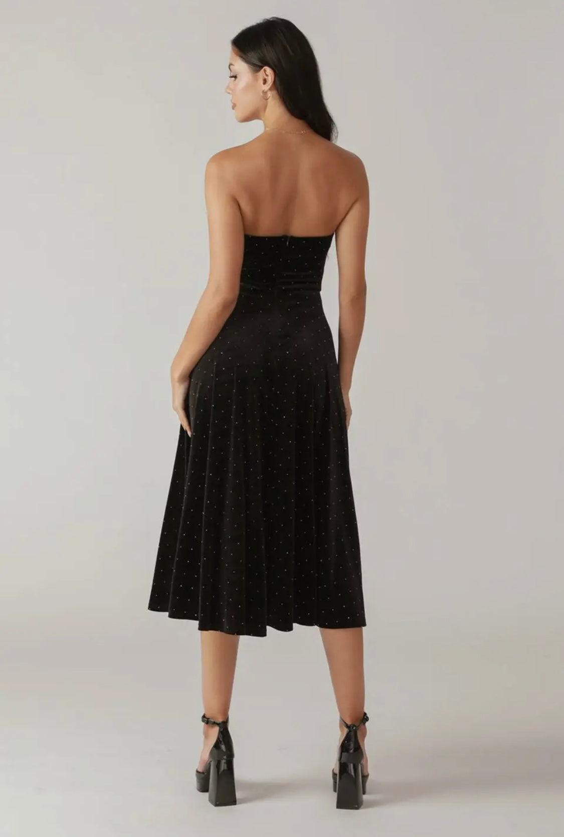 Cleo strapless velvet bow dress