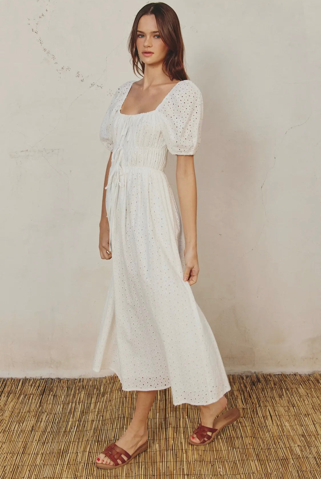 Cotton eyelet dreamy maxi dress