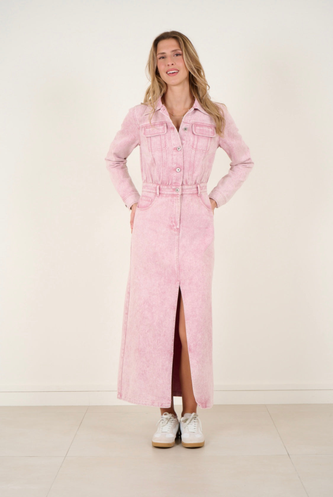 Remi Pink wash denim dress