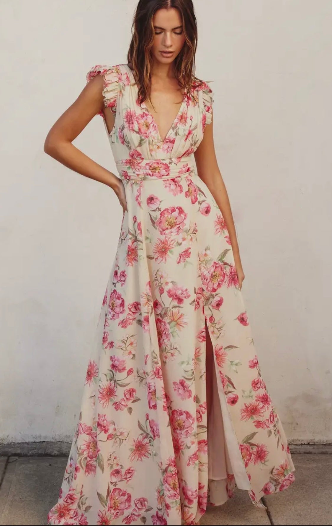 Dream girl plunging floral dress