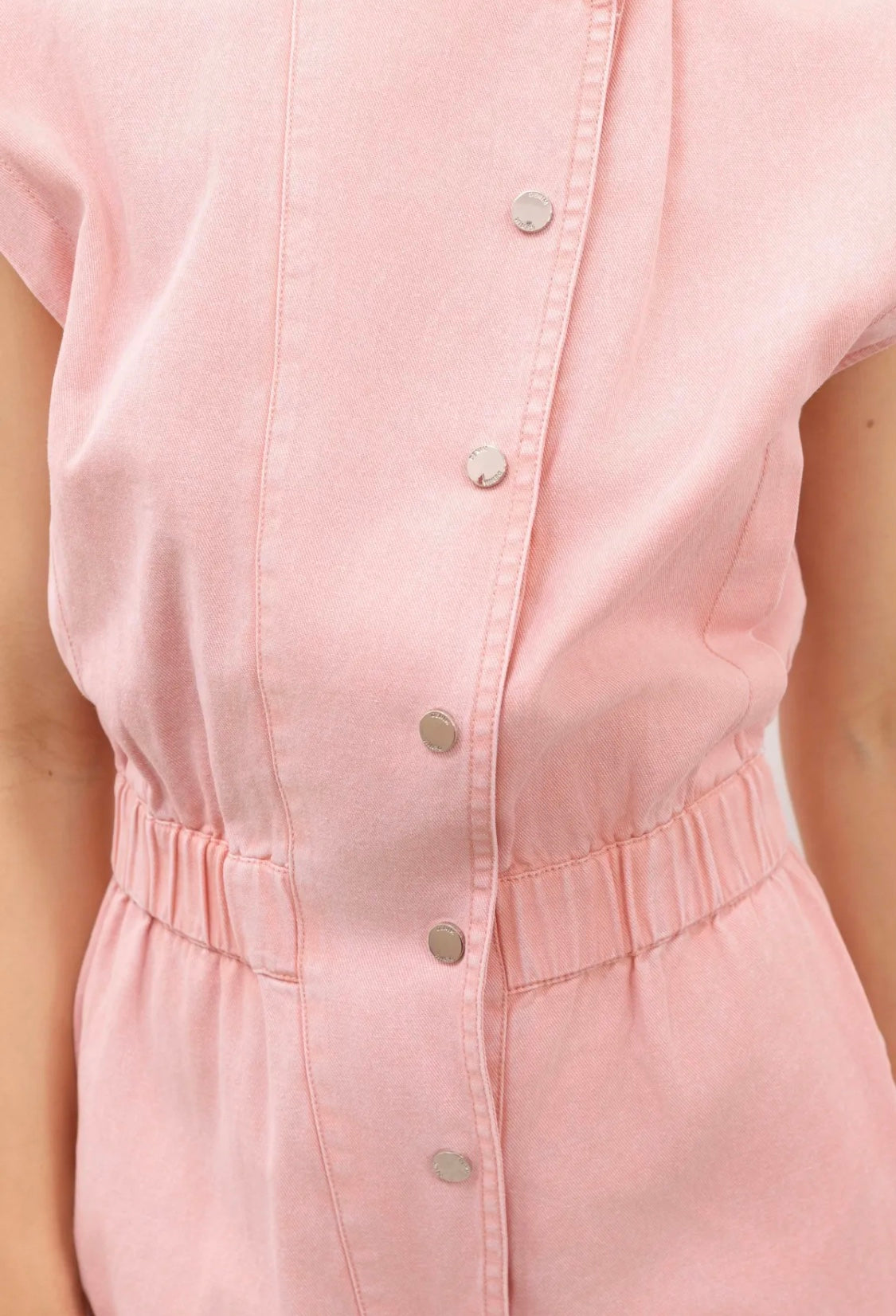 Evie short sleeve washed pink jumpsuit