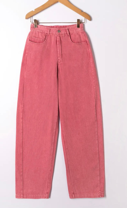 Odette rose pink balloon barrel Jeans
