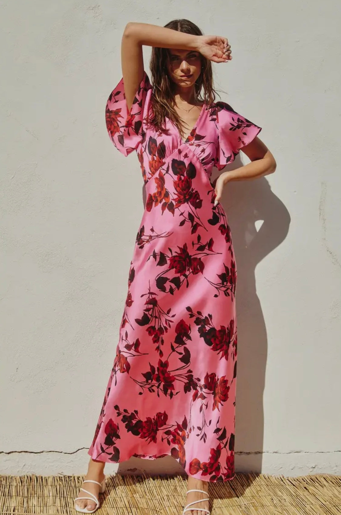 Potential Heartache Flutter Sleeve Maxi Dress