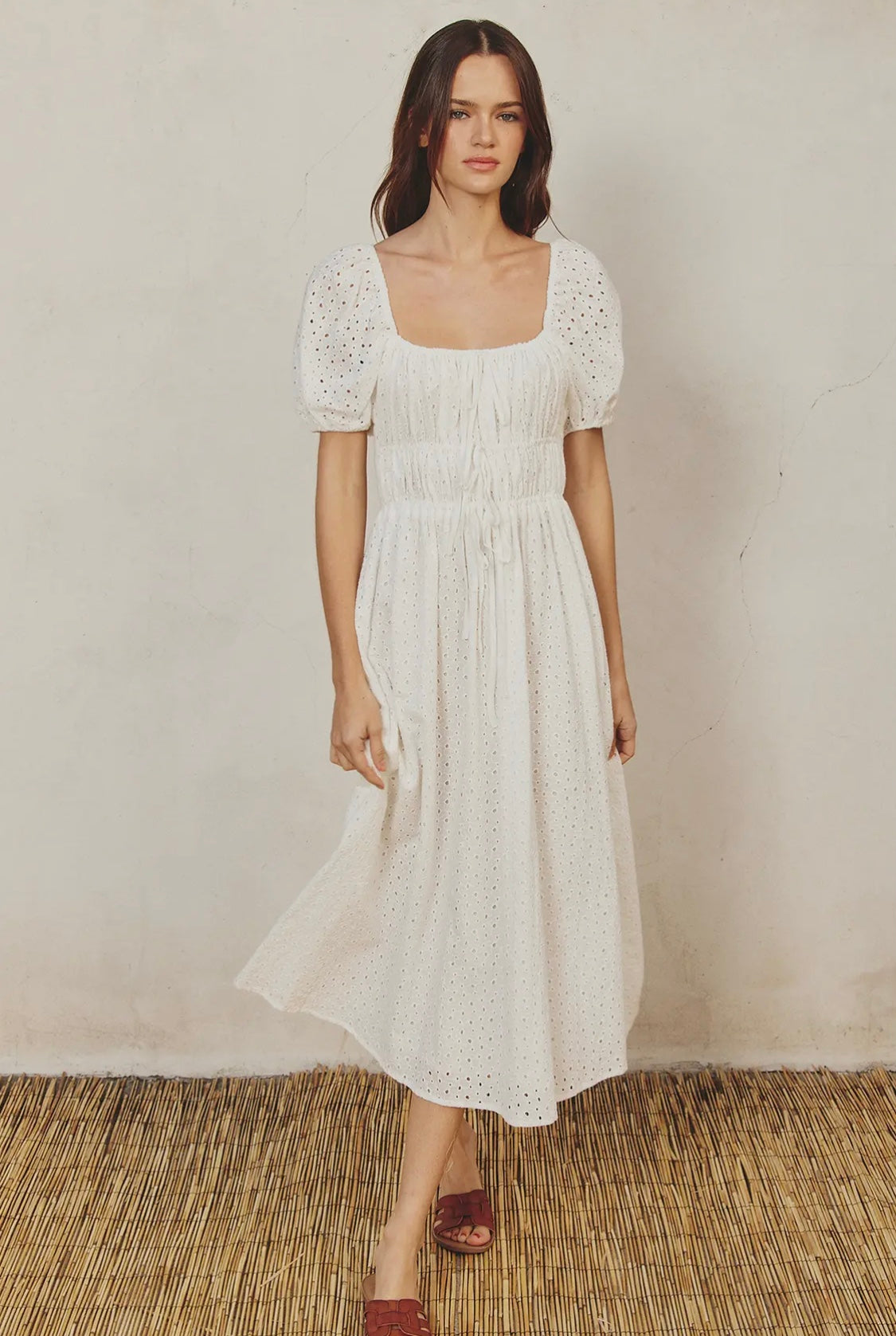 Cotton eyelet dreamy maxi dress