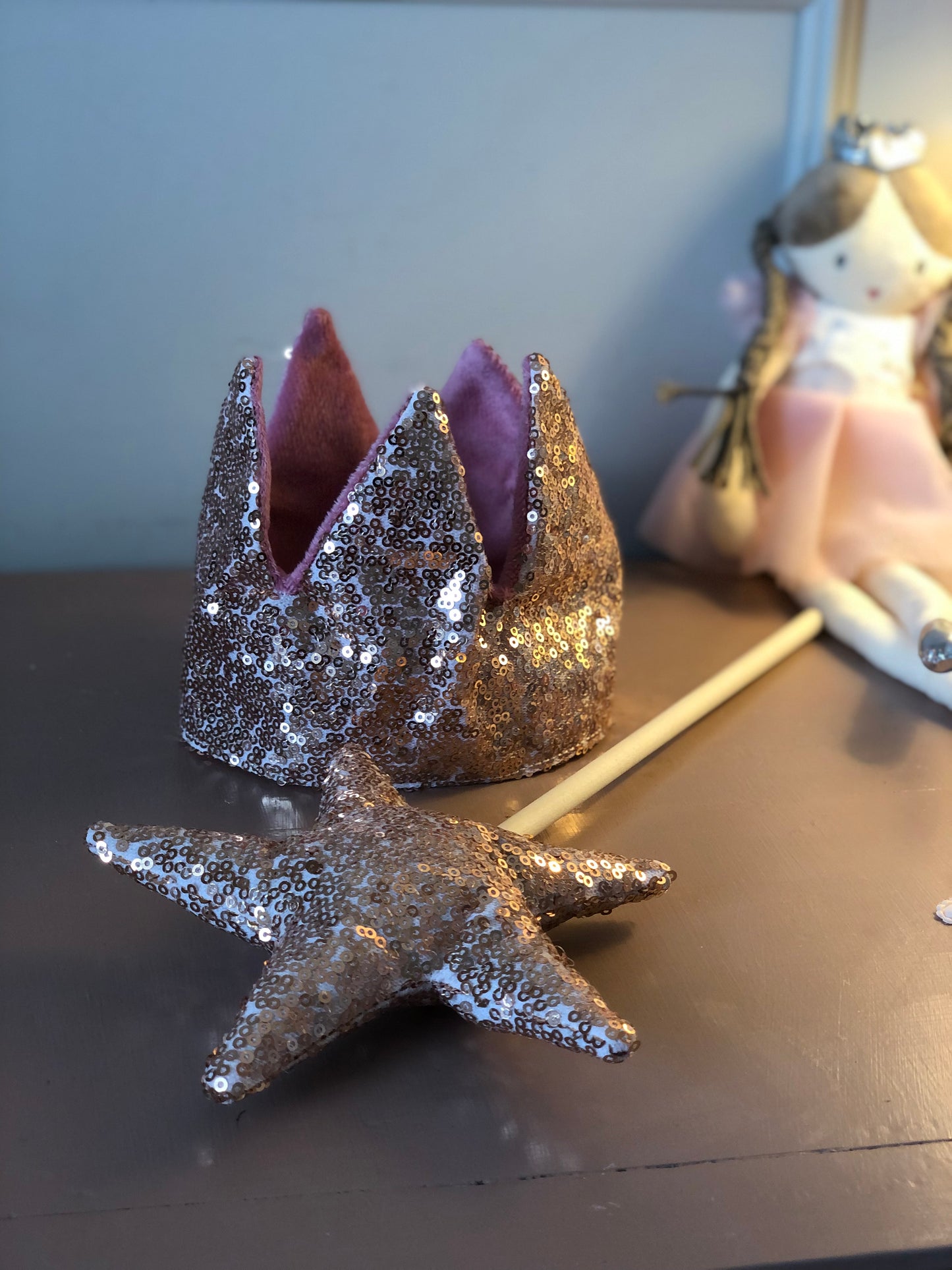 Magical Stars Sequin Crown & Wand