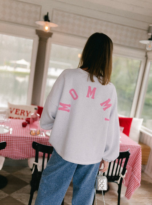 Mommy pink grey sweatshirt
