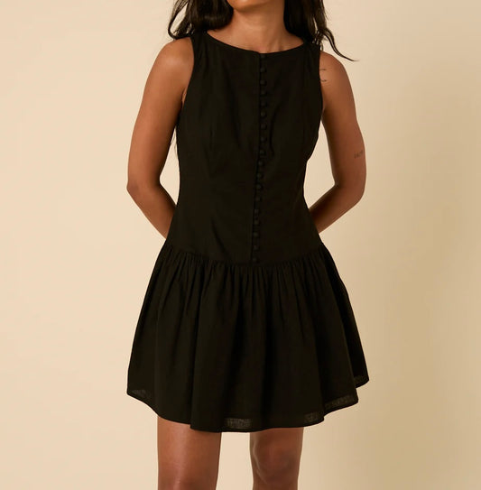 Clara boat neck button down dress
