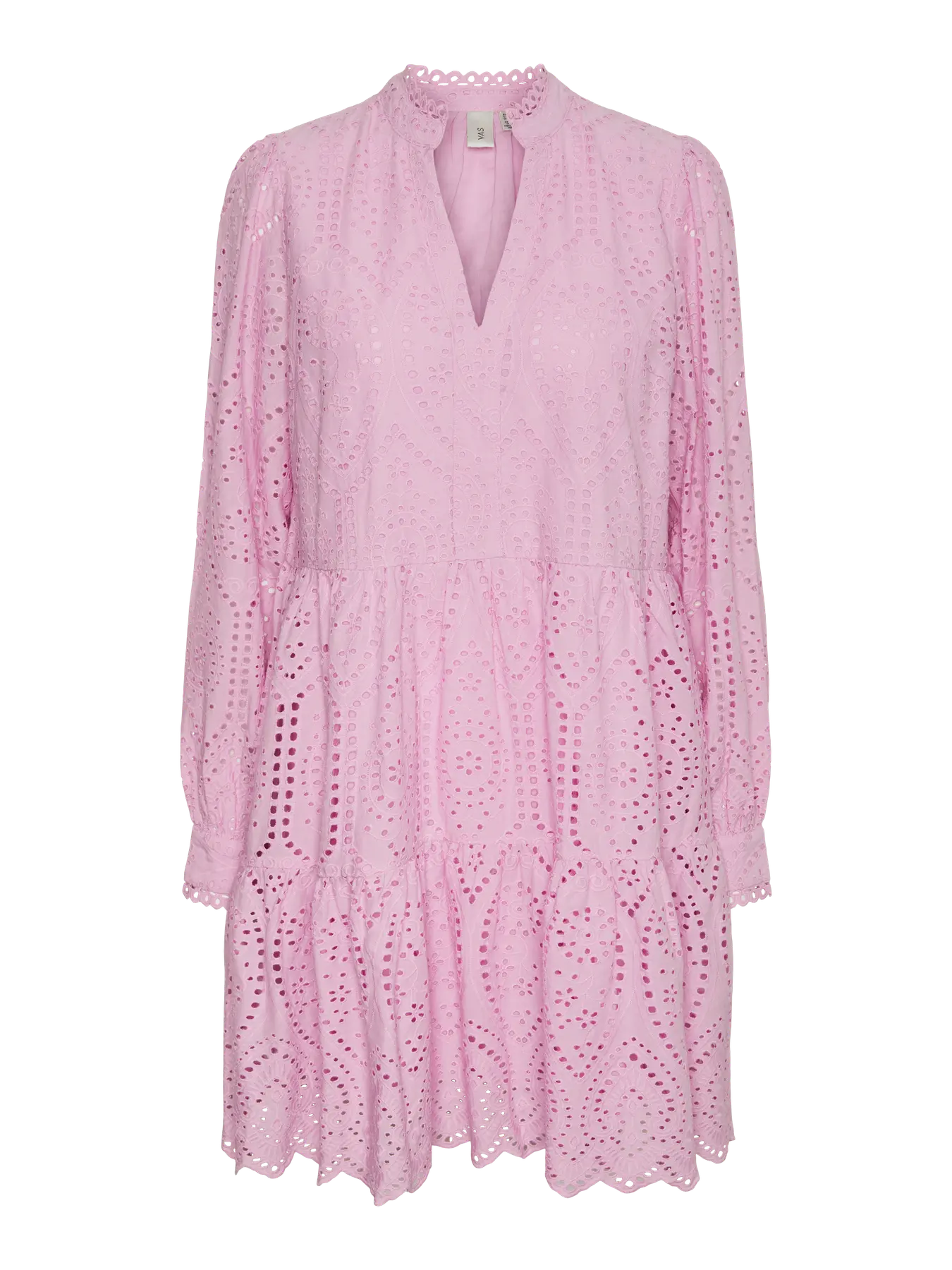 YAS pastel lavender lace mini dress