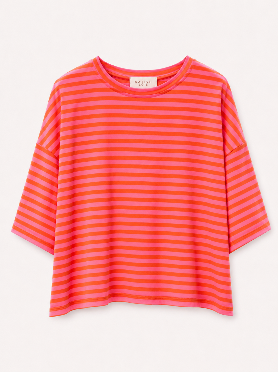 Salut neon yellow pink stripe top