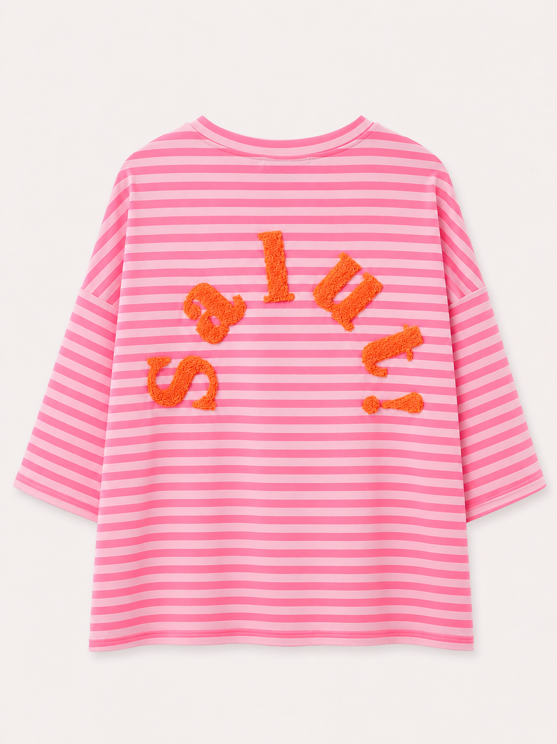 Salut orange pink stripe top
