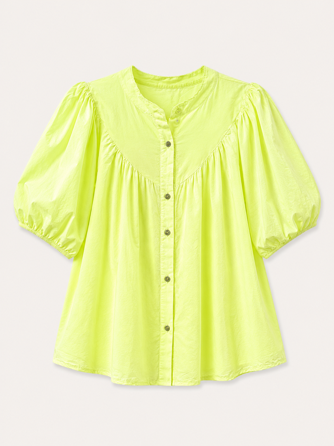 Ella neon yellow puff sleeve blouse