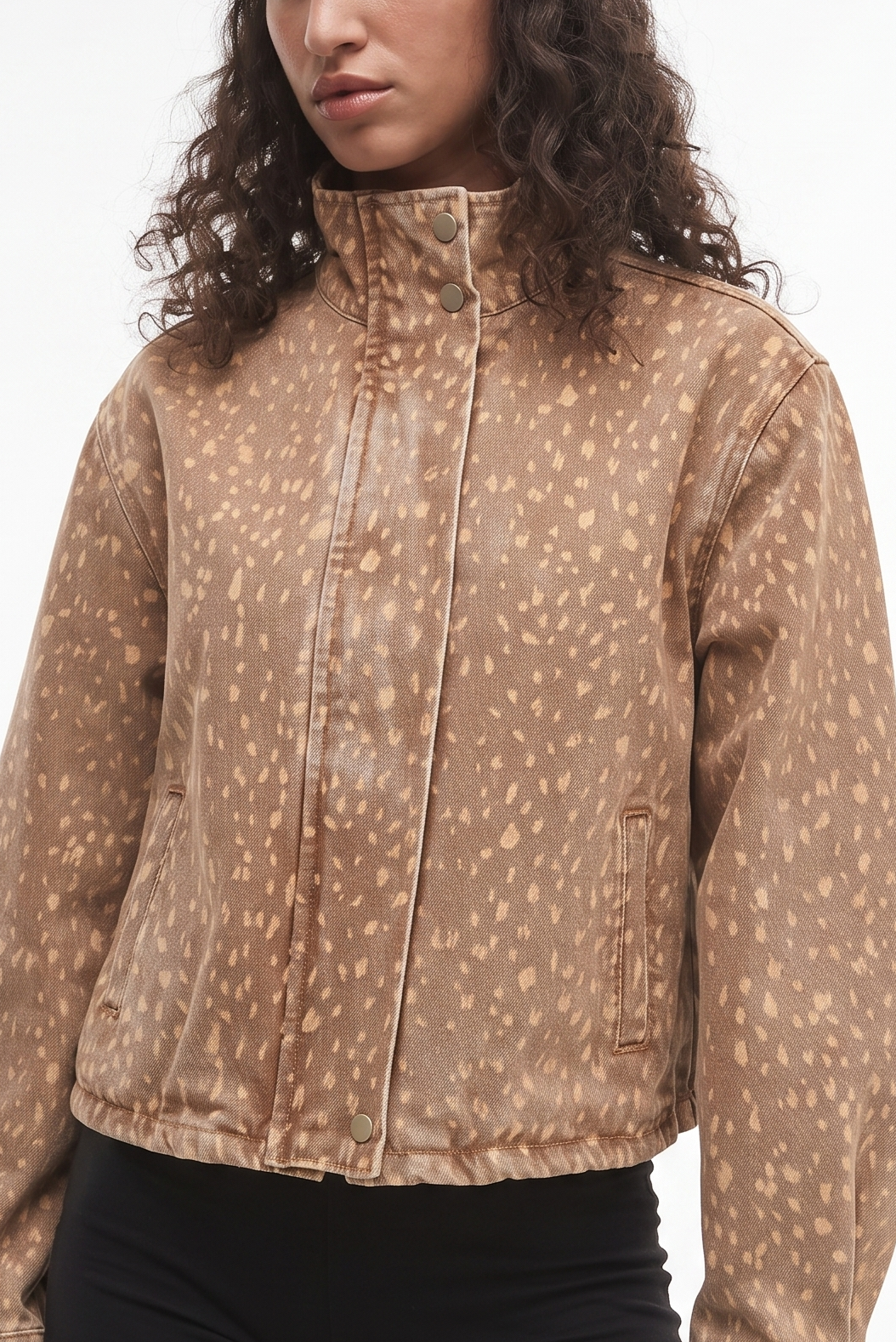 Bambi denim funnel neck jacket