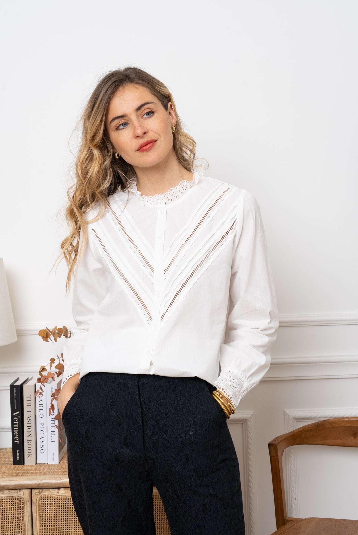 Tilly embroidered lace blouse