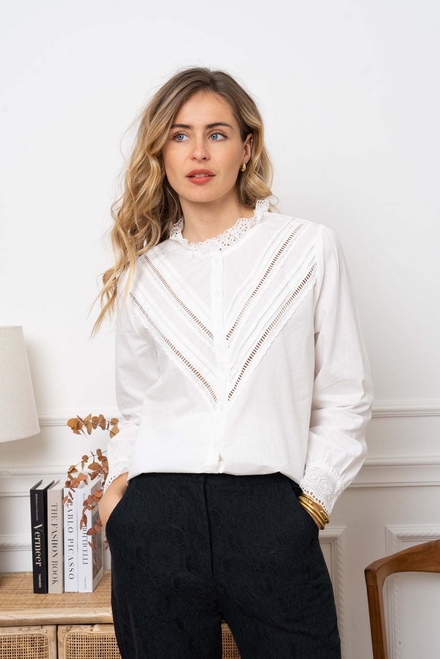 Tilly embroidered lace blouse