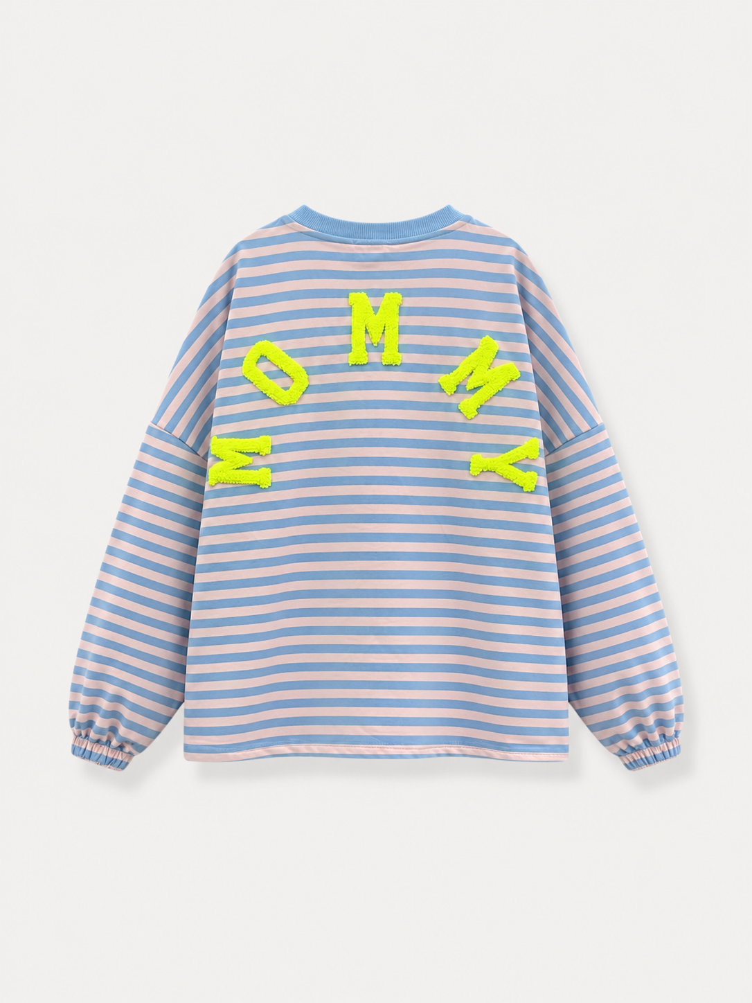 Preorder Mommy blue stripe neon yellow sweatshirt