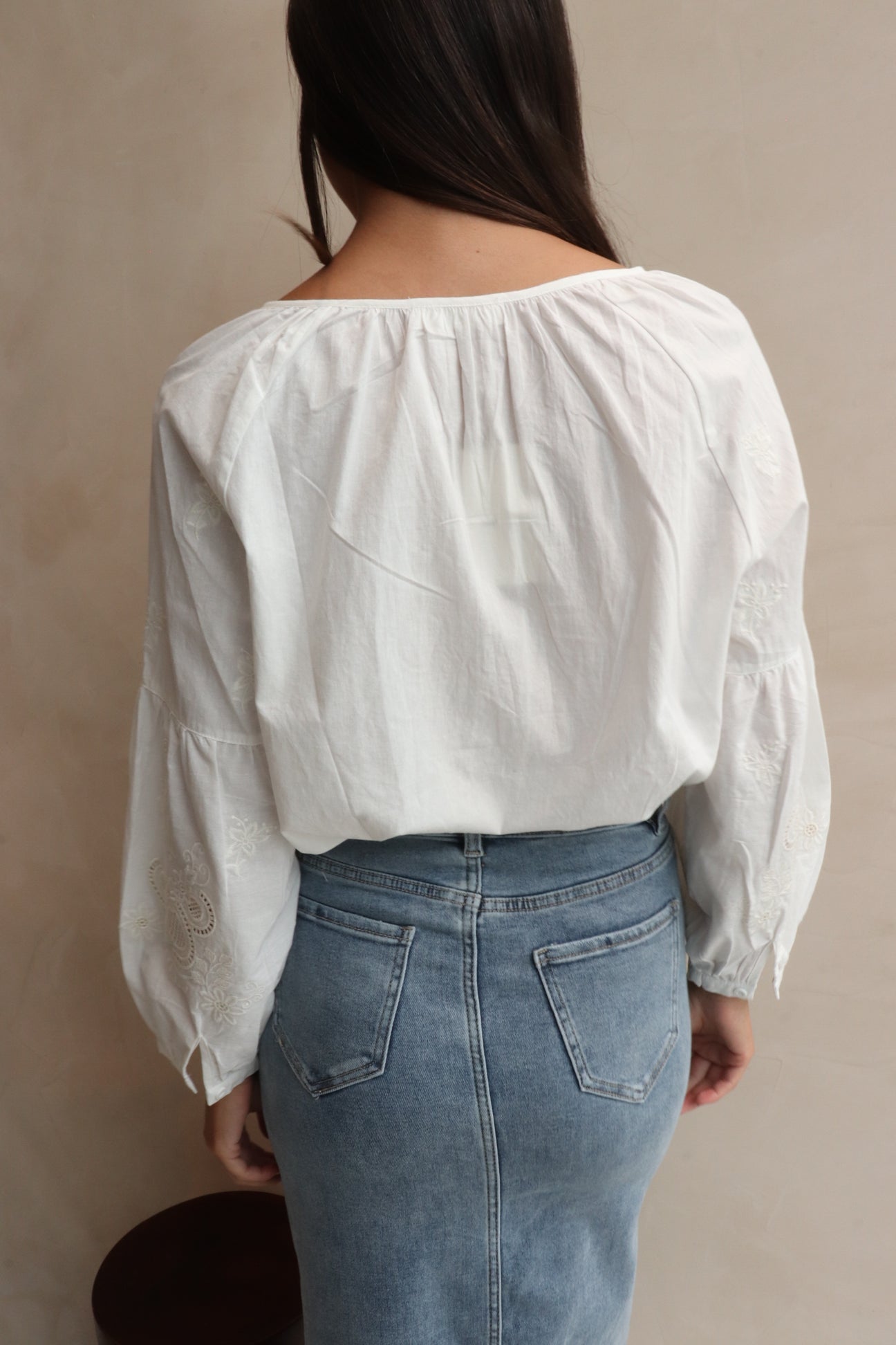 Amber white boho detail cotton blouse