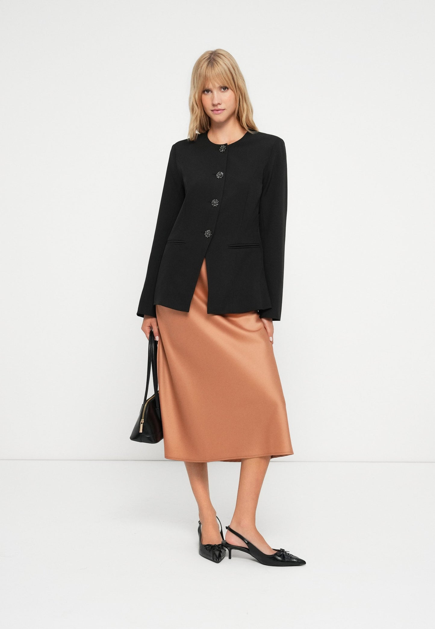 YASVETURA - Black diamond button blazer