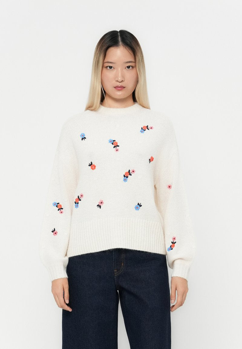 YASNANNA - Floral balloon sleeve Jumper