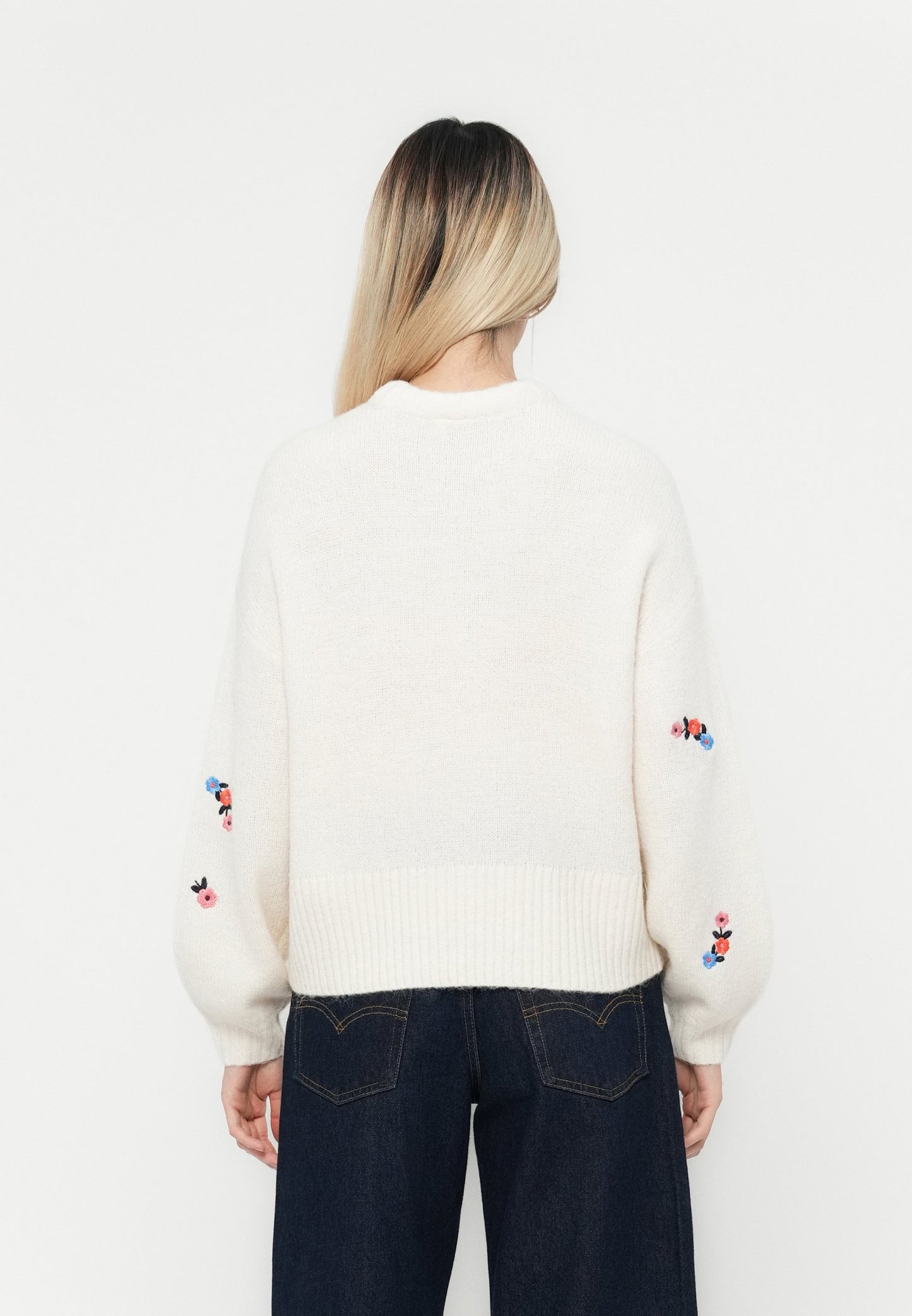 YASNANNA - Floral balloon sleeve Jumper
