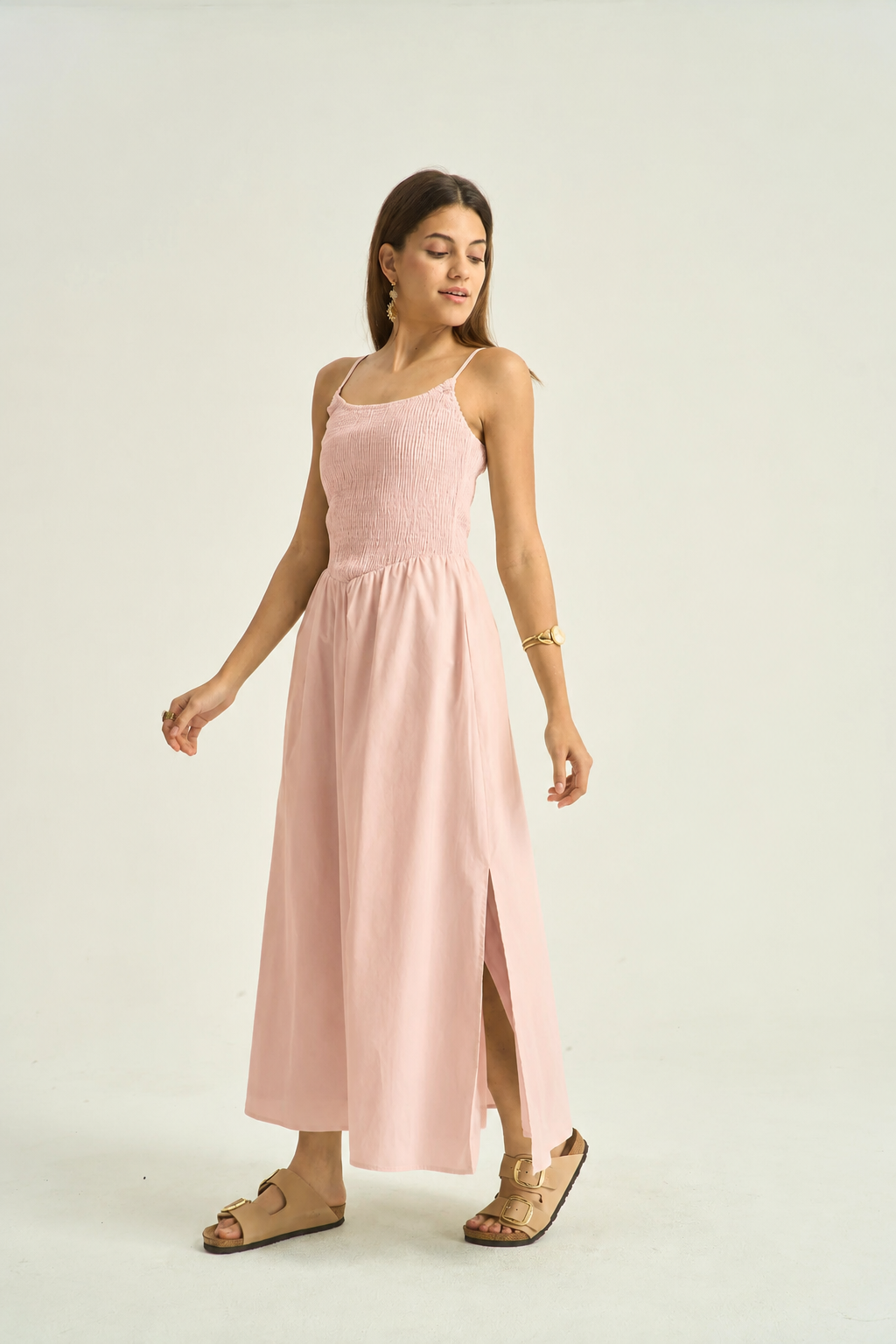 Kate light pink strappy summer dress